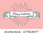 trendy retro ribbon with text... | Shutterstock .eps vector #677818477