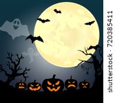 halloween party. pumpkin  ... | Shutterstock .eps vector #720385411
