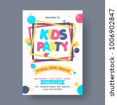 kids party flyer or banner... | Shutterstock .eps vector #1006902847