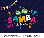 samba de bamba text with drum... | Shutterstock .eps vector #1613835241
