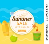 summer sale background with... | Shutterstock .eps vector #1729155754