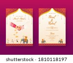 indian wedding invitation card  ... | Shutterstock .eps vector #1810118197