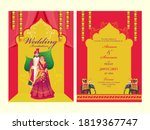 red and yellow wedding... | Shutterstock .eps vector #1819367747