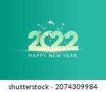 2022 number with clock and... | Shutterstock .eps vector #2074309984