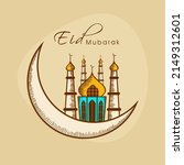 eid mubarak greeting card with... | Shutterstock .eps vector #2149312601