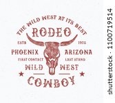 rodeo typography. arizona state ... | Shutterstock .eps vector #1100719514