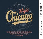  "night in chicago". vintage... | Shutterstock .eps vector #1344304037