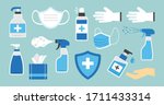 hygiene. disinfectant ... | Shutterstock .eps vector #1711433314