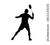 badminton. silhouette of a man... | Shutterstock .eps vector #1811110231