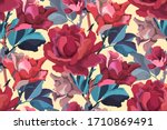 art floral vector seamless... | Shutterstock .eps vector #1710869491