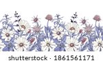 vector floral seamless border.... | Shutterstock .eps vector #1861561171