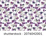 vector floral seamless pattern. ... | Shutterstock .eps vector #2076042001