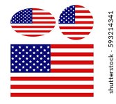vector illustration of usa flags | Shutterstock .eps vector #593214341