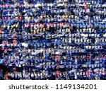 Colorful fabric tweed texture, background. Closeup horizontal fragment 