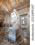 Small photo of June 2020-A large baroque marble sculptural depicting Rape of Proserpine by Italian artist Gian Lorenzo Bernini. Galleria Borghese, Rome, Italy.