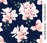 seamless pattern botanical pink ... | Shutterstock .eps vector #1457324327