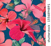 seamless pattern tropical... | Shutterstock .eps vector #1556894891