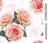seamless pattern floral... | Shutterstock .eps vector #1908825004
