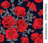 seamless pattern red rose... | Shutterstock .eps vector #1930754021