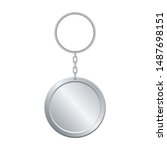 metallic key chain vector... | Shutterstock .eps vector #1487698151