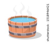 wooden hot tub vector design... | Shutterstock .eps vector #1518946421
