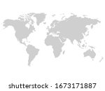 gray vector world map  earth... | Shutterstock .eps vector #1673171887