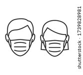 face mask line icon man and... | Shutterstock .eps vector #1739828981