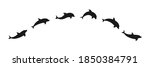 dolphins line shape silhouette... | Shutterstock .eps vector #1850384791