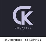 initial letter ck logo design... | Shutterstock .eps vector #654254431