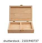 Wooden Box On White Background. ...