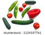 mix of vegetables on white back ... | Shutterstock . vector #1124337761