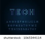 tech vector font typeface... | Shutterstock .eps vector #1065344114
