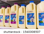 Small photo of DairyPure milk, a Dean Foods brand, at a grocery store. Dean Foods, America's biggest milk processor, filed for bankruptcy amid a steep, decades-long drop-off in milk consumption - San Jose, CA, 2019