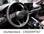 Small photo of Germany, Frankfurt - 10.September 2019: Audi A4 allroad quattro tiptronic - Interior detail view - IAA Car Show Frankfurt 2019