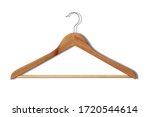  Empty cloth hanger with shadow on white background 