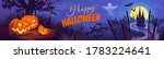 halloween pumpkins and dark... | Shutterstock .eps vector #1783224641