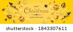 horizontal banner with gold... | Shutterstock .eps vector #1843307611