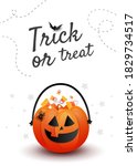 trick or treat banner. creative ... | Shutterstock .eps vector #1829734517