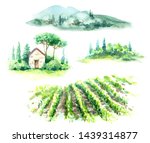 hand drawn fragments of rural... | Shutterstock . vector #1439314877