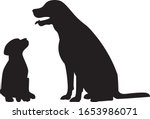 dog  with her puppy silhouette... | Shutterstock .eps vector #1653986071
