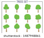 collection of flat trees icon.... | Shutterstock .eps vector #1487948861