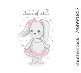 Cute  Cartoon Baby Bunny Hare...