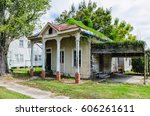 
In the town of Donaldsonville, LA you can find these cottages that have metal roofs. Some are doubles. Some are abandoned. They are all in a historic part of town.