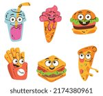 fast food characters isolated...