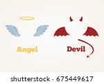 angel and devil suit elements.... | Shutterstock .eps vector #675449617