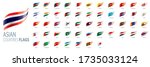 national flags of asian... | Shutterstock .eps vector #1735033124
