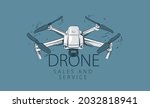 a drawn vector drone for sale... | Shutterstock .eps vector #2032818941