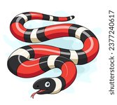 Cartoon milk snake on white background. (illustration)