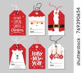 christmas gift tags set with... | Shutterstock .eps vector #769390654