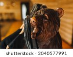 Sculpture Of A Wooden Bear With ...